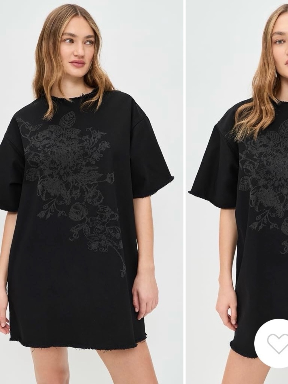 Black Floral Print Mini Dress - Women